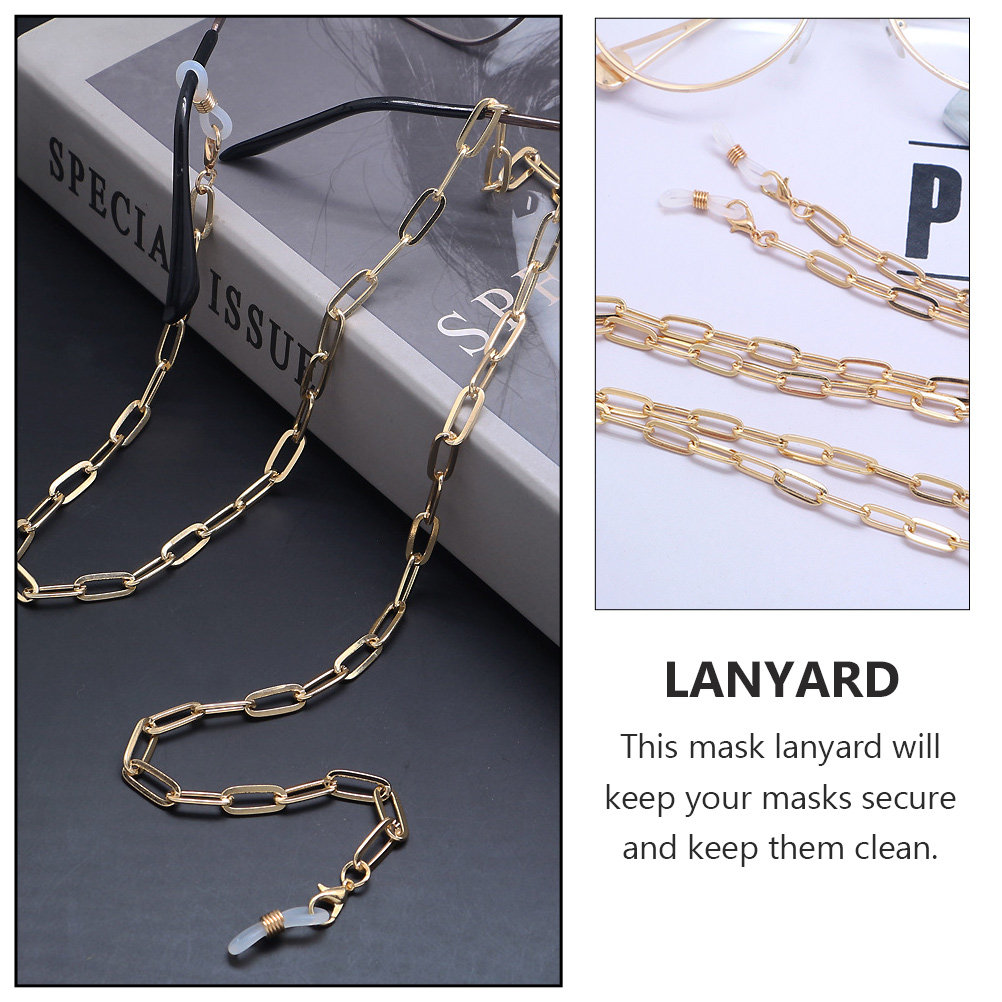Metal Gold Paperclip Link Eyeg - đánh giá và giá Mask Chain Holder